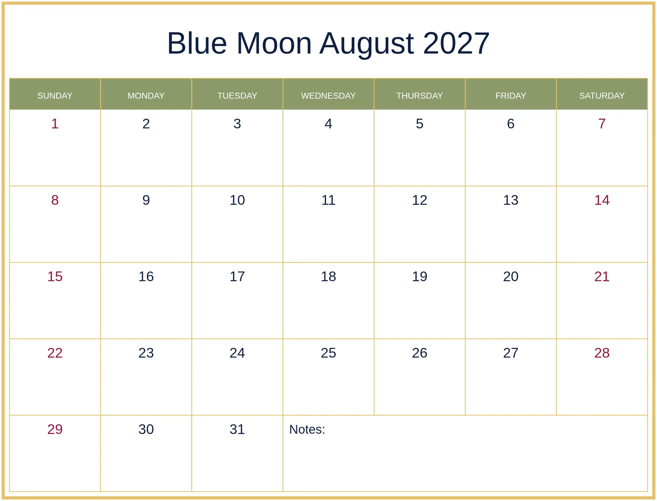 Blue Moon August 2027 with Notes Bottom Landscape