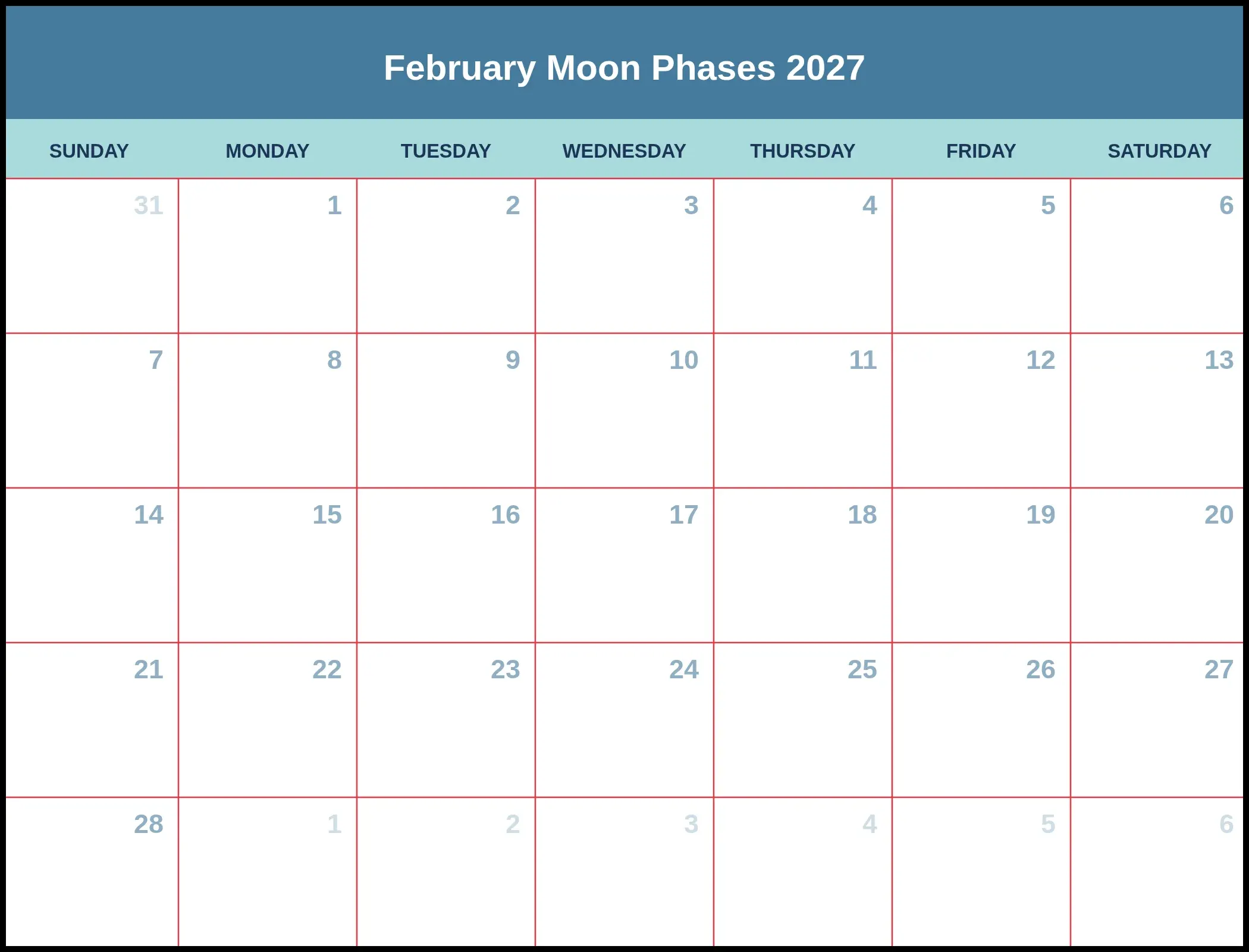 February Moon Phases 2027 Pdf February Moon Phases 2027 Pdf