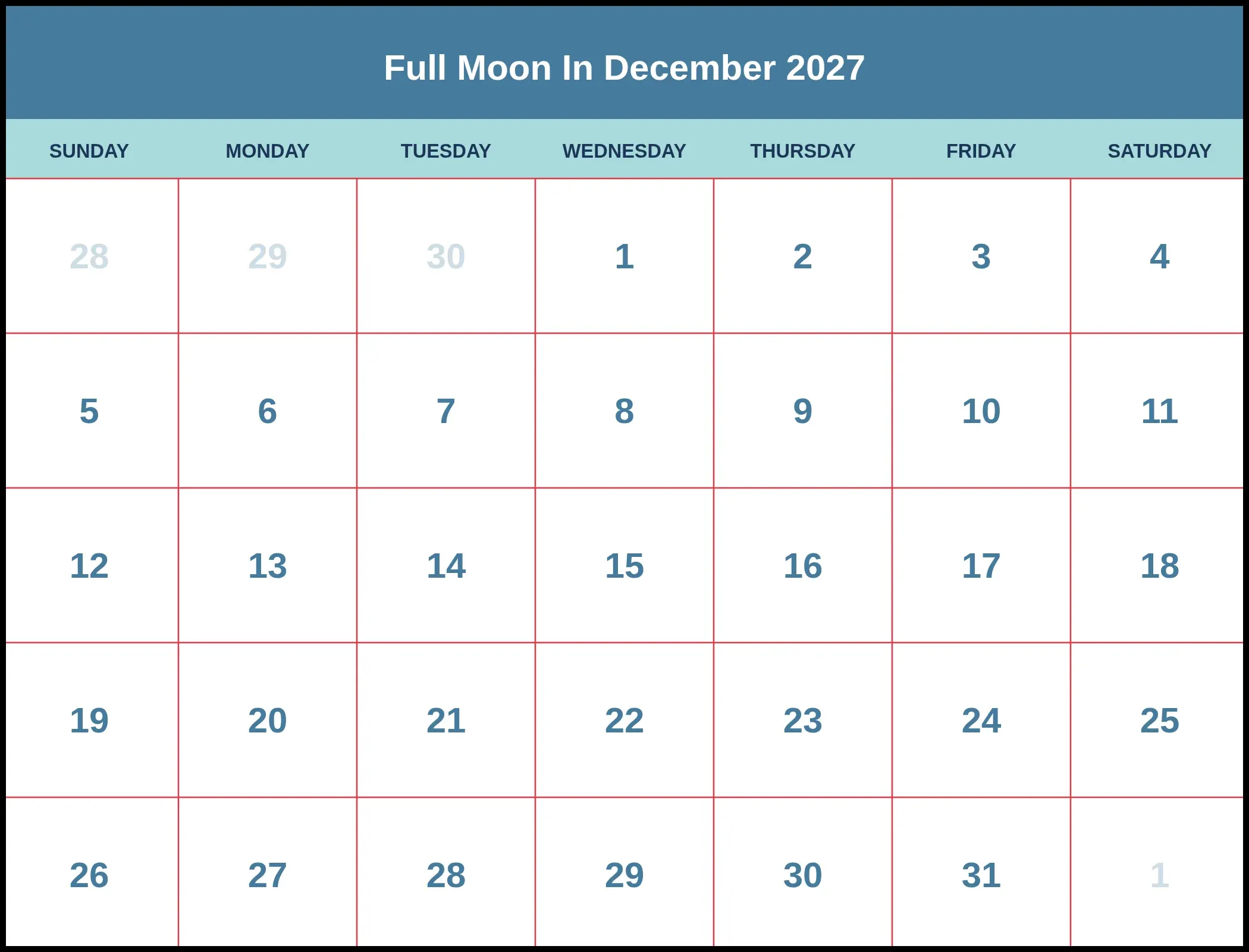 Full Moon In December 2027