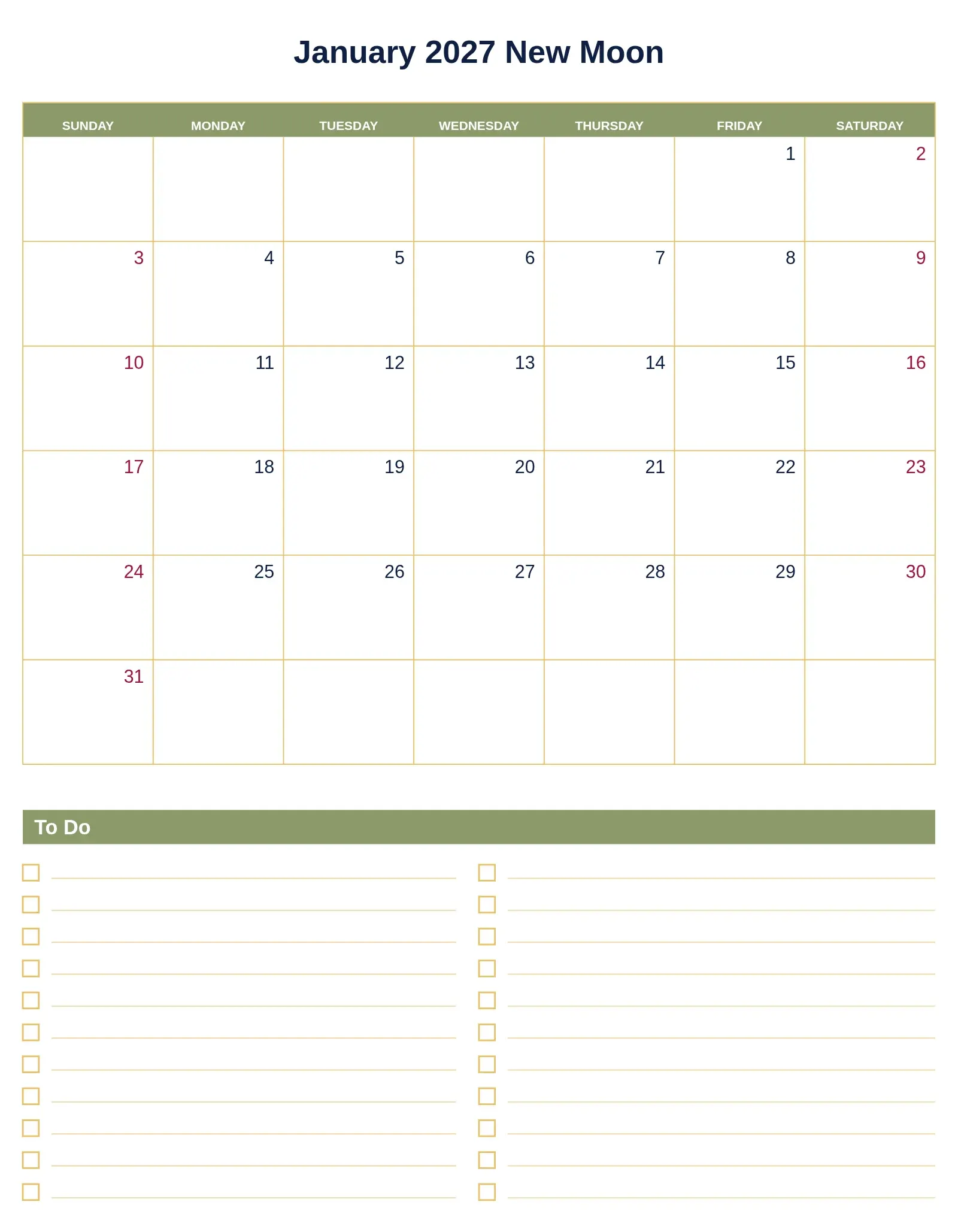 January 2027 New Moon With To Do List Bottom Portrait January 2027 New Moon With To Do List Bottom Portrait