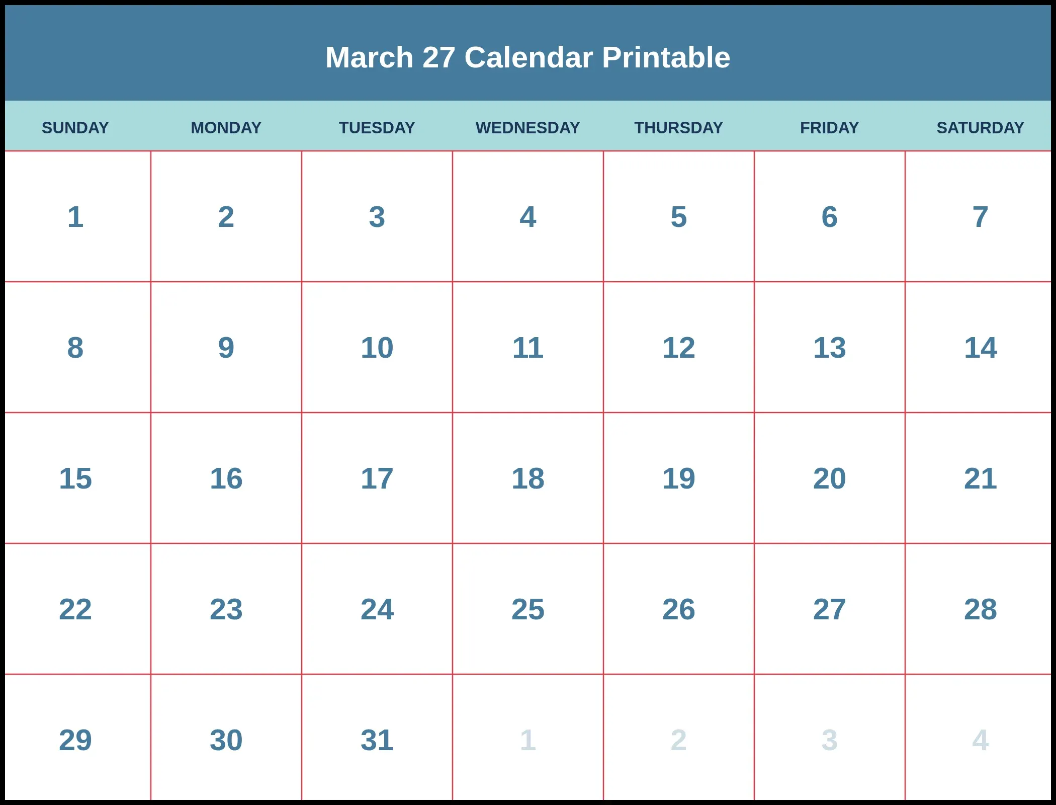 March 27 Calendar Printable Pdf March 27 Calendar Printable Pdf