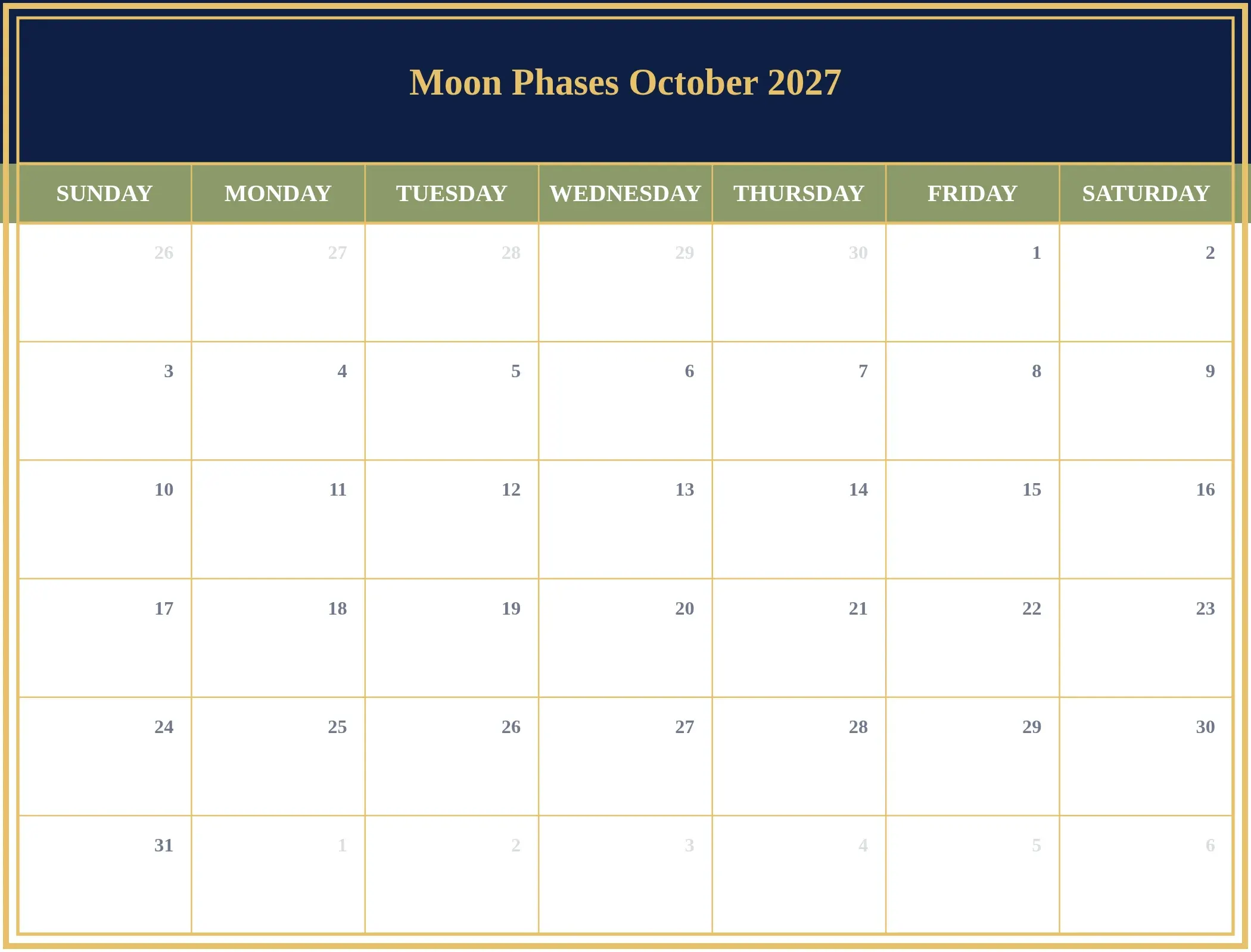 Moon Phases October 2027 Download Landscape Moon Phases October 2027 Download Landscape