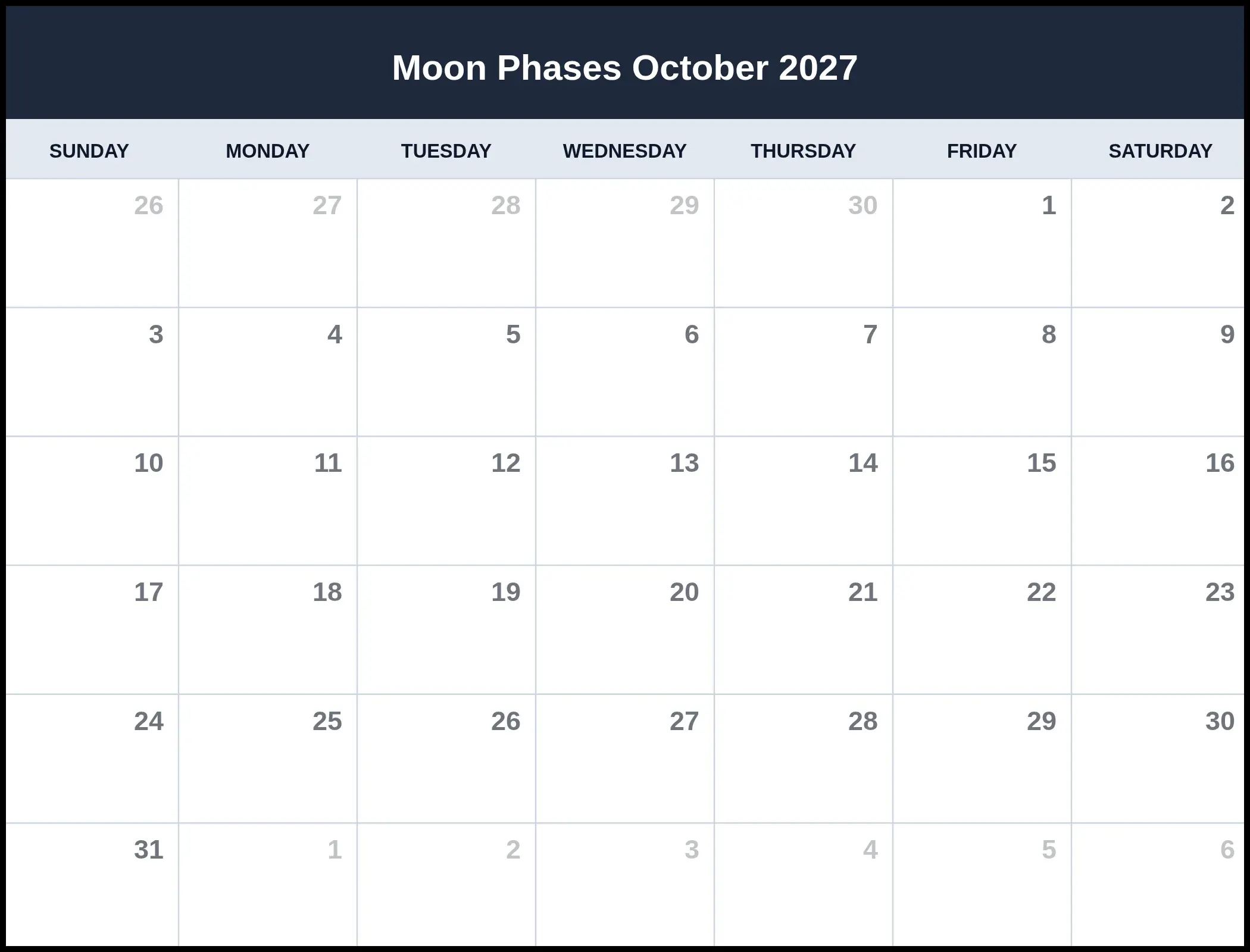 Moon Phases October 2027 Pdf Moon Phases October 2027 Pdf