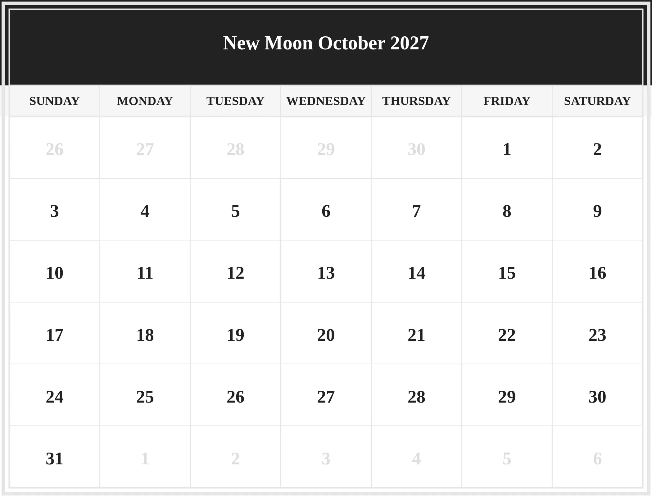 New Moon October 2027 Download Landscape