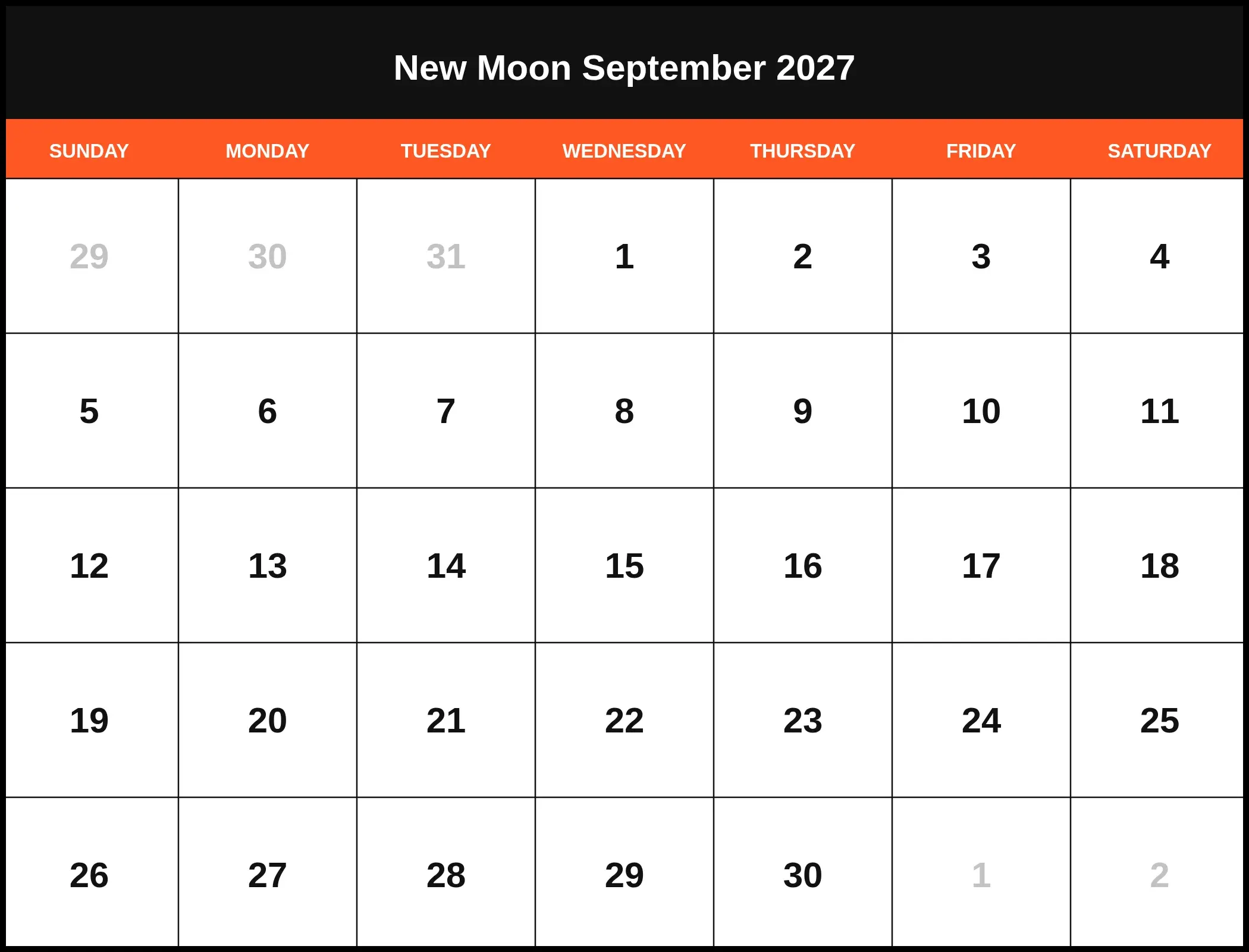 New Moon September 2027