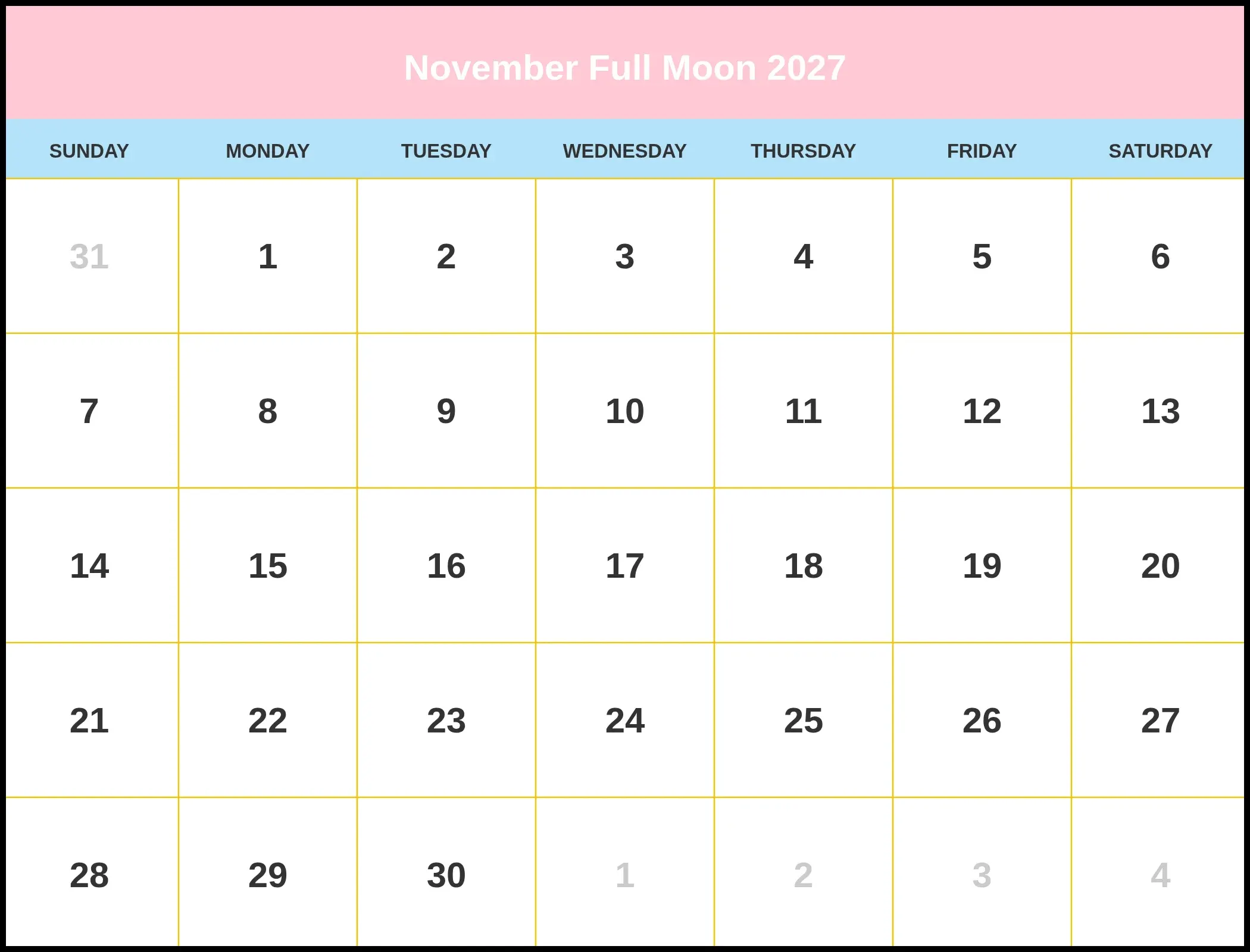 November Full Moon 2027