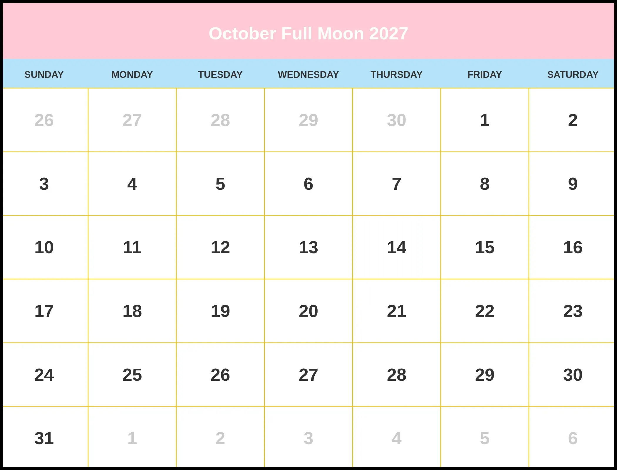 October Full Moon 2027