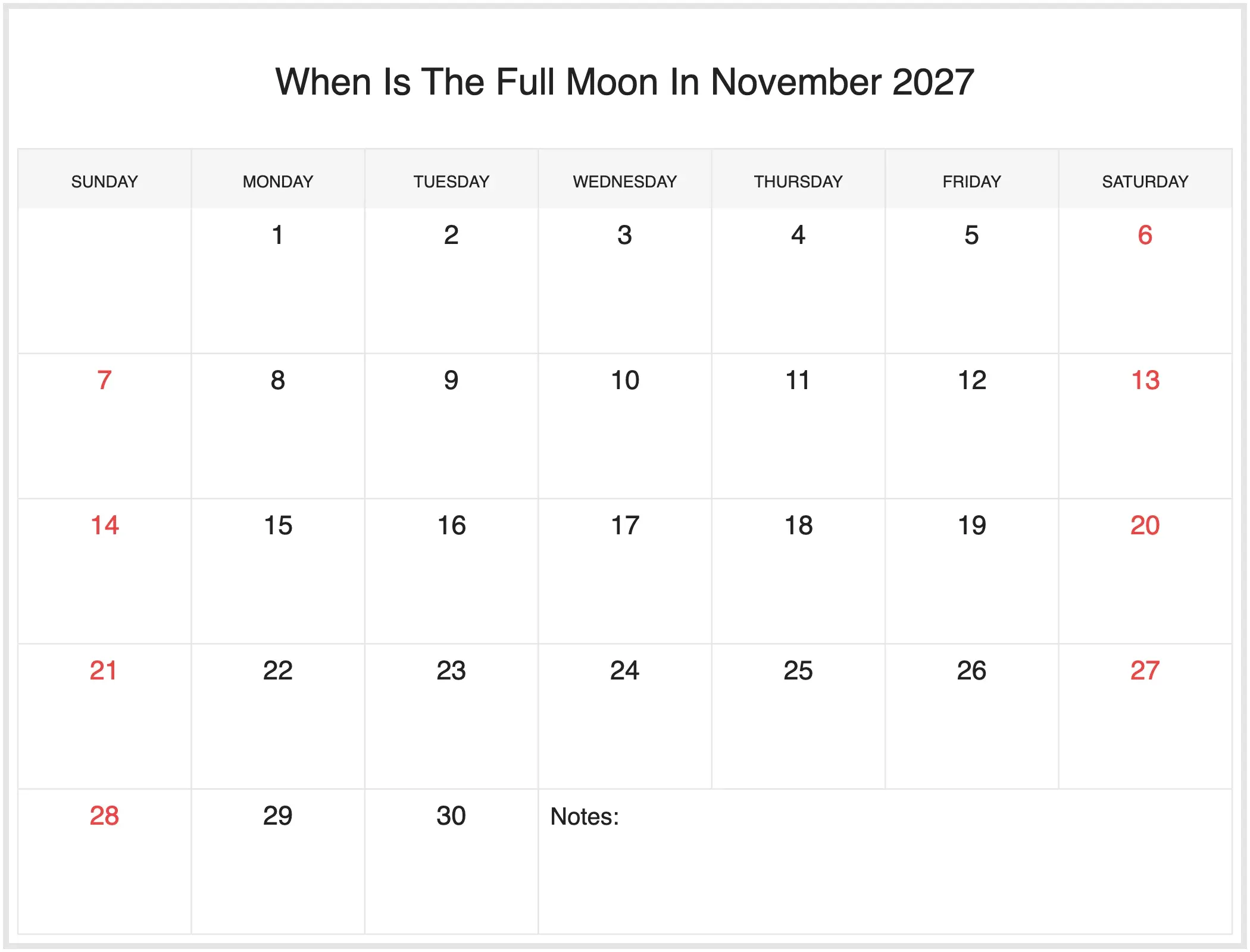 When Is The Full Moon In November 2027 with Notes Bottom Landscape When Is The Full Moon In November 2027 with Notes Bottom Landscape