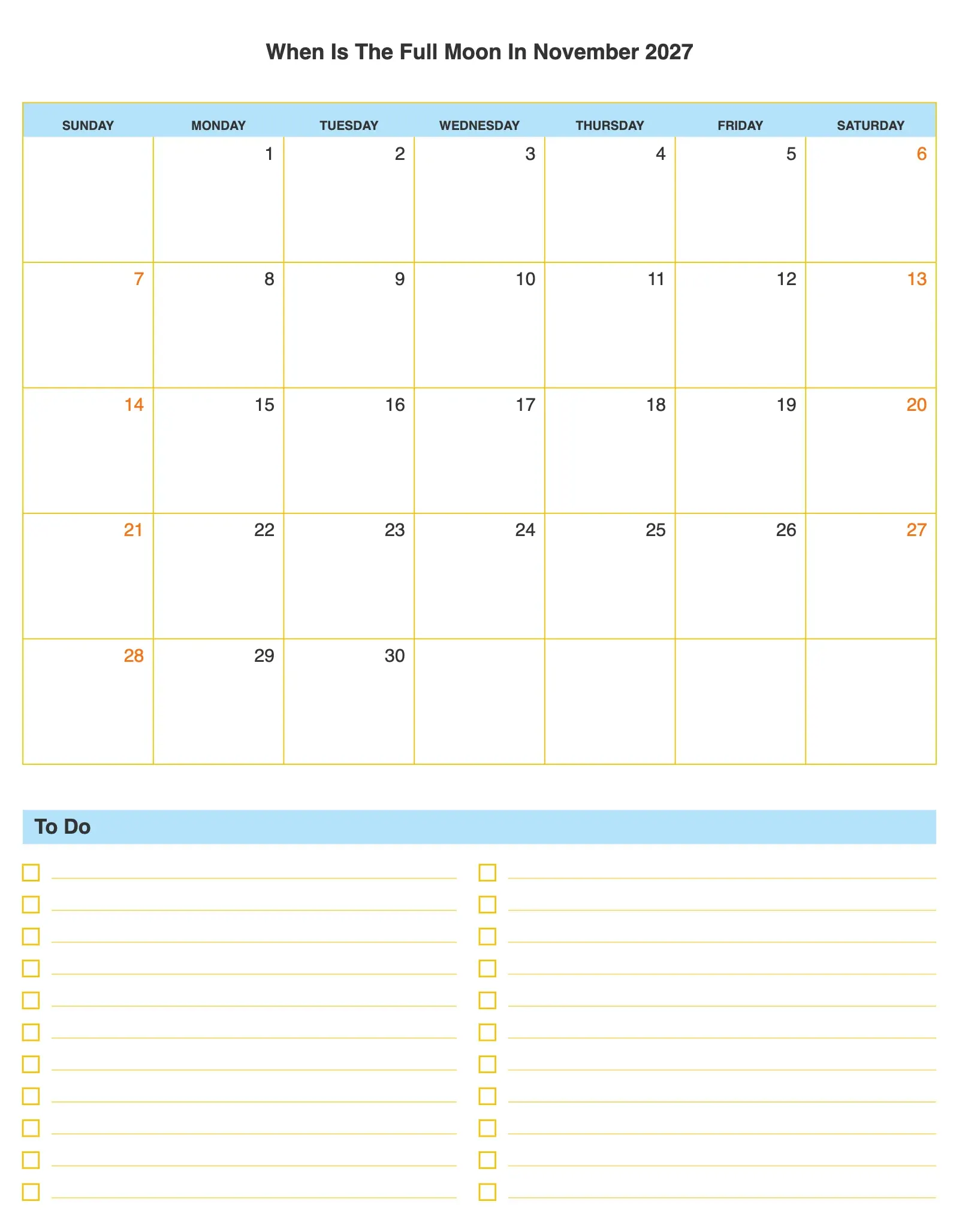 When Is The Full Moon In November 2027 With To Do List Bottom Portrait When Is The Full Moon In November 2027 With To Do List Bottom Portrait
