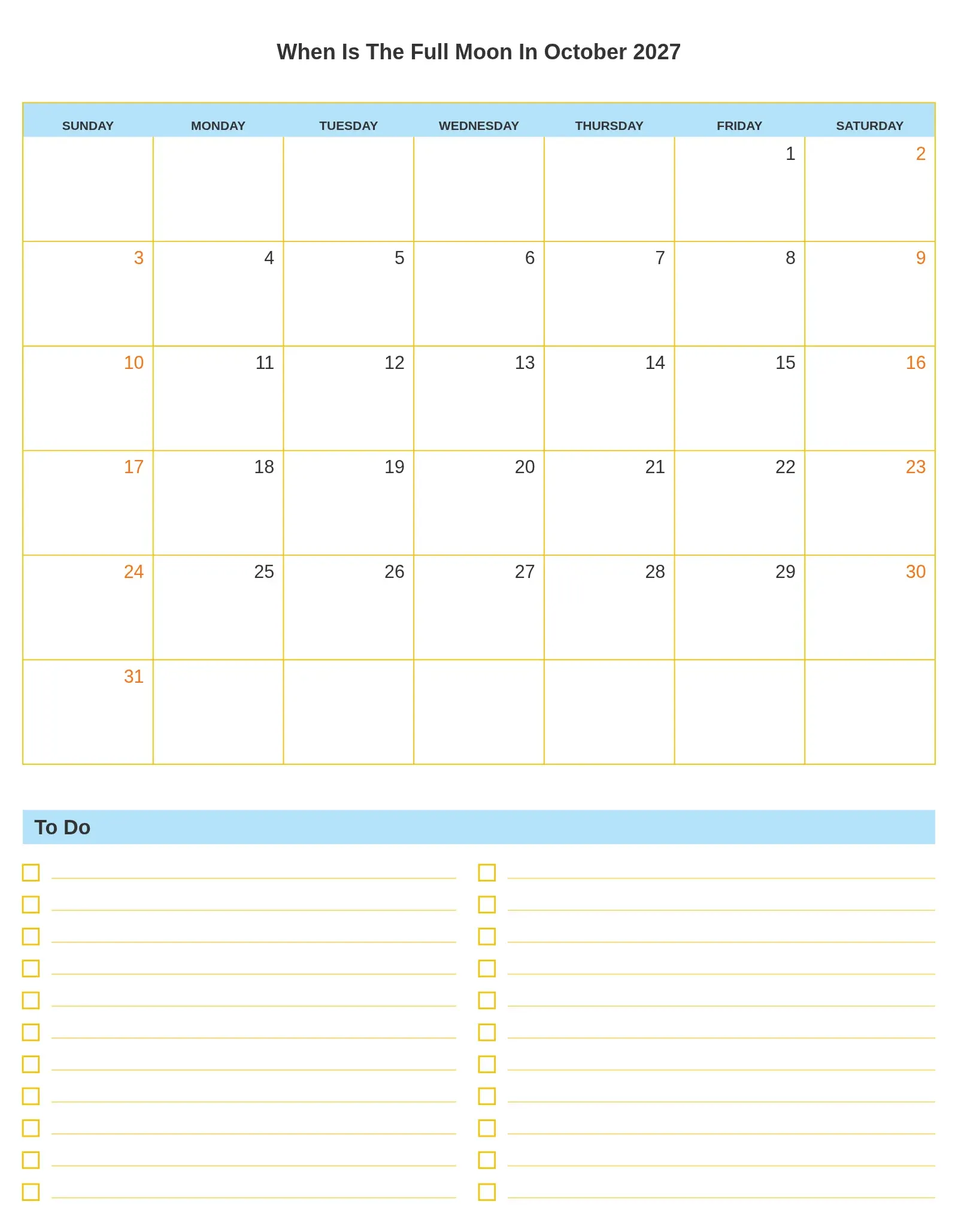 When Is The Full Moon In October 2027 With To Do List Bottom Portrait When Is The Full Moon In October 2027 With To Do List Bottom Portrait