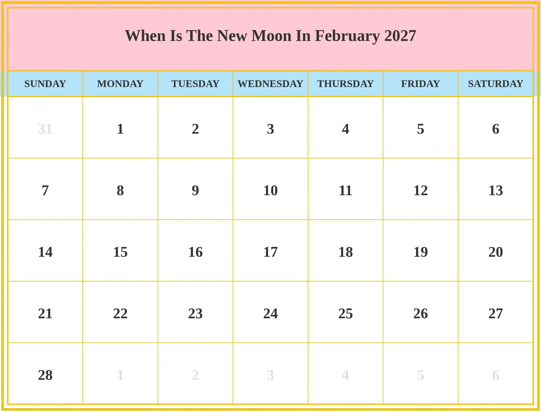 When Is The New Moon In February 2027 Download Landscape When Is The New Moon In February 2027 Download Landscape