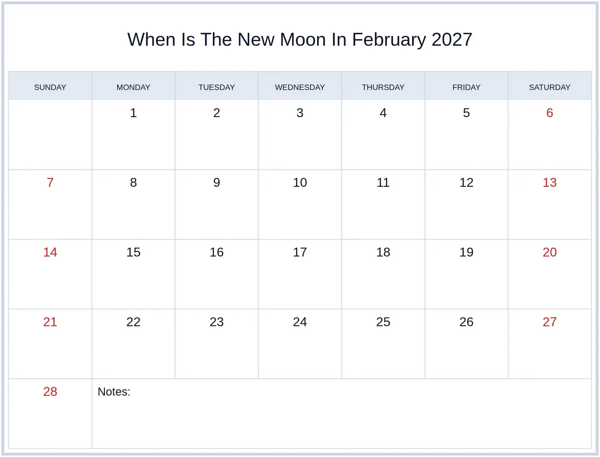 When Is The New Moon In February 2027 with Notes Bottom Landscape When Is The New Moon In February 2027 with Notes Bottom Landscape