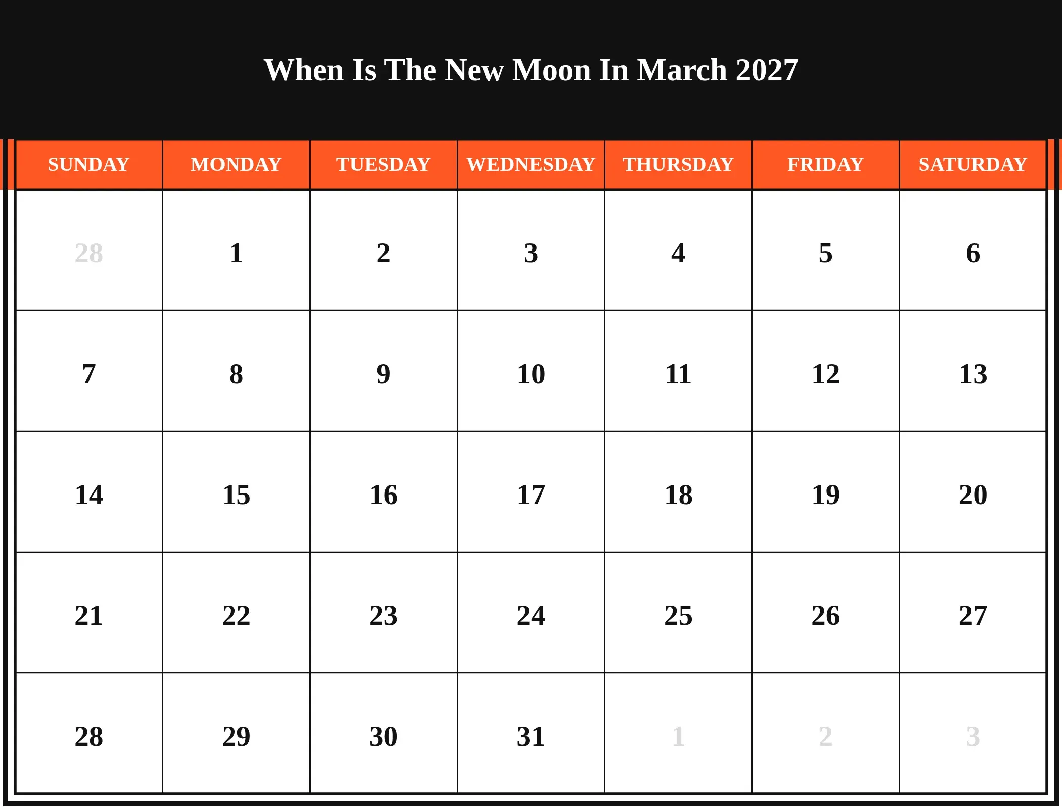 When Is The New Moon In March 2027 Download Landscape When Is The New Moon In March 2027 Download Landscape