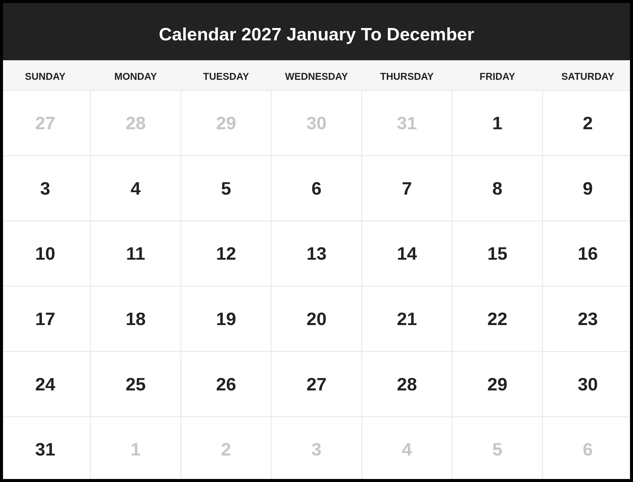 Calendar 2027 January To December Pdf Calendar 2027 January To December Pdf