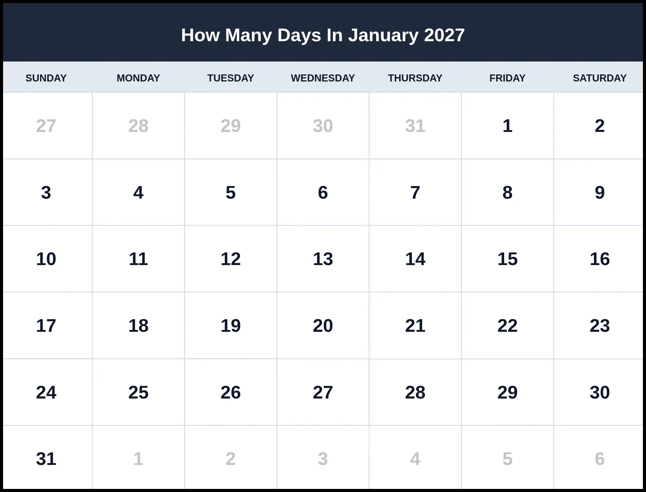 How Many Days In January 2027 Pdf How Many Days In January 2027 Pdf