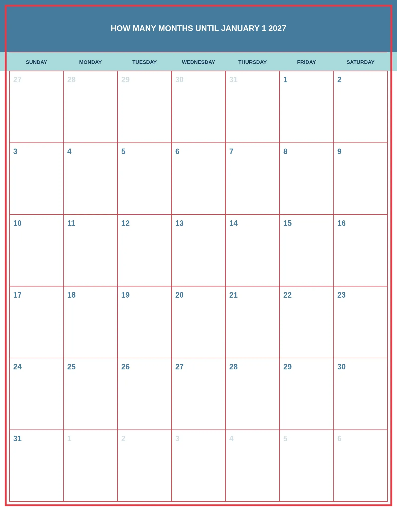 How Many Months Until January 1 2027 With Portrait Template How Many Months Until January 1 2027 With Portrait Template