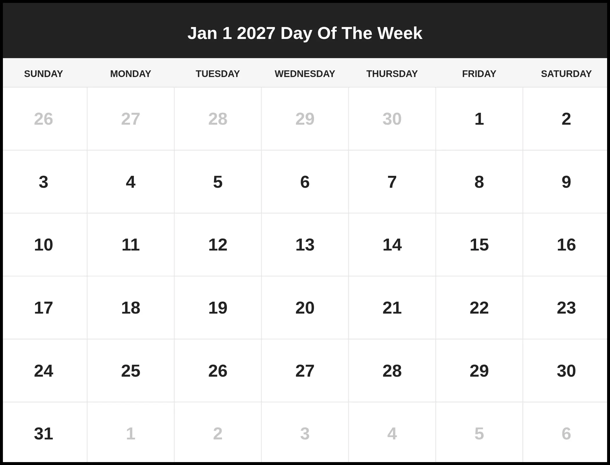 Jan 1 2027 Day Of The Week Pdf Jan 1 2027 Day Of The Week Pdf